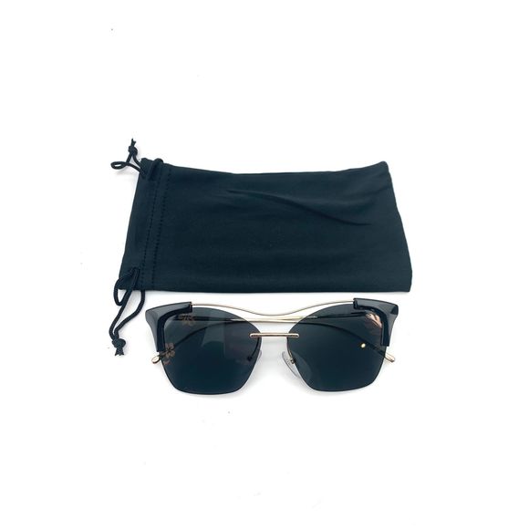 PRADA Accessories - Prada Black Gold Eyewear Hibiscus Sunglasses